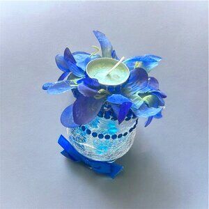 BLUE HEAVEN TEALIGHT HOLDER (HANDMADE)